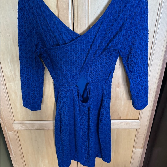 Charlotte Russe Royal Blue 3/4 Sleeve Dress - Picture 6 of 9